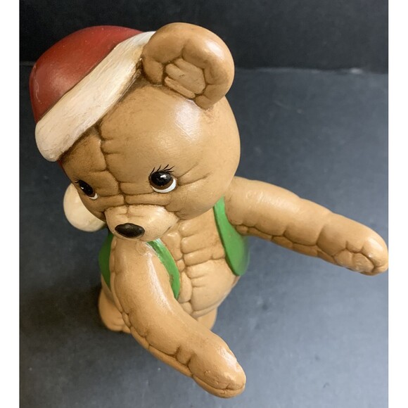 Vintage Hand Painted Kimple Mold Christmas Bear Figurine Rare Santa Xmas VTG - Picture 7 of 9